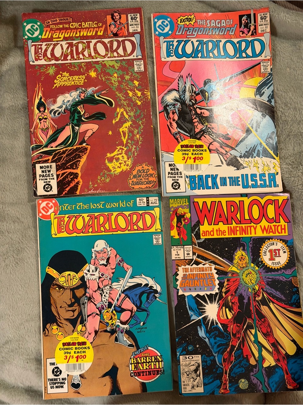 VTG 90s DC The Warlord Comic plus WarLock By Marvel